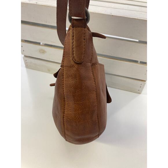 VILENCA HOLLAND SMALL BROWN GENUINE LEATHER CROSSBODY BAG - Picture 4 of 10